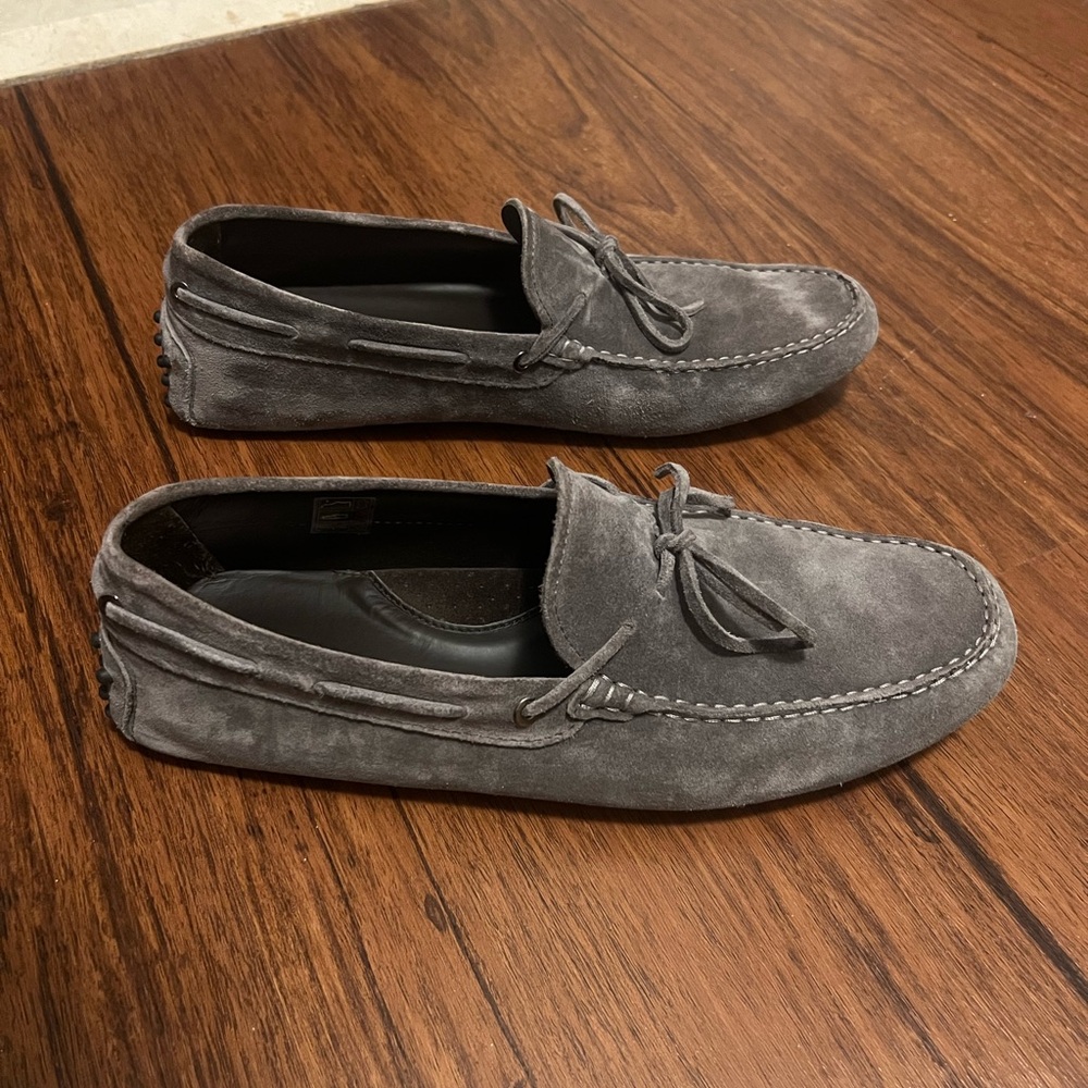 Made in Italy Gray Suede Men's Loafers - Picture 3 of 7